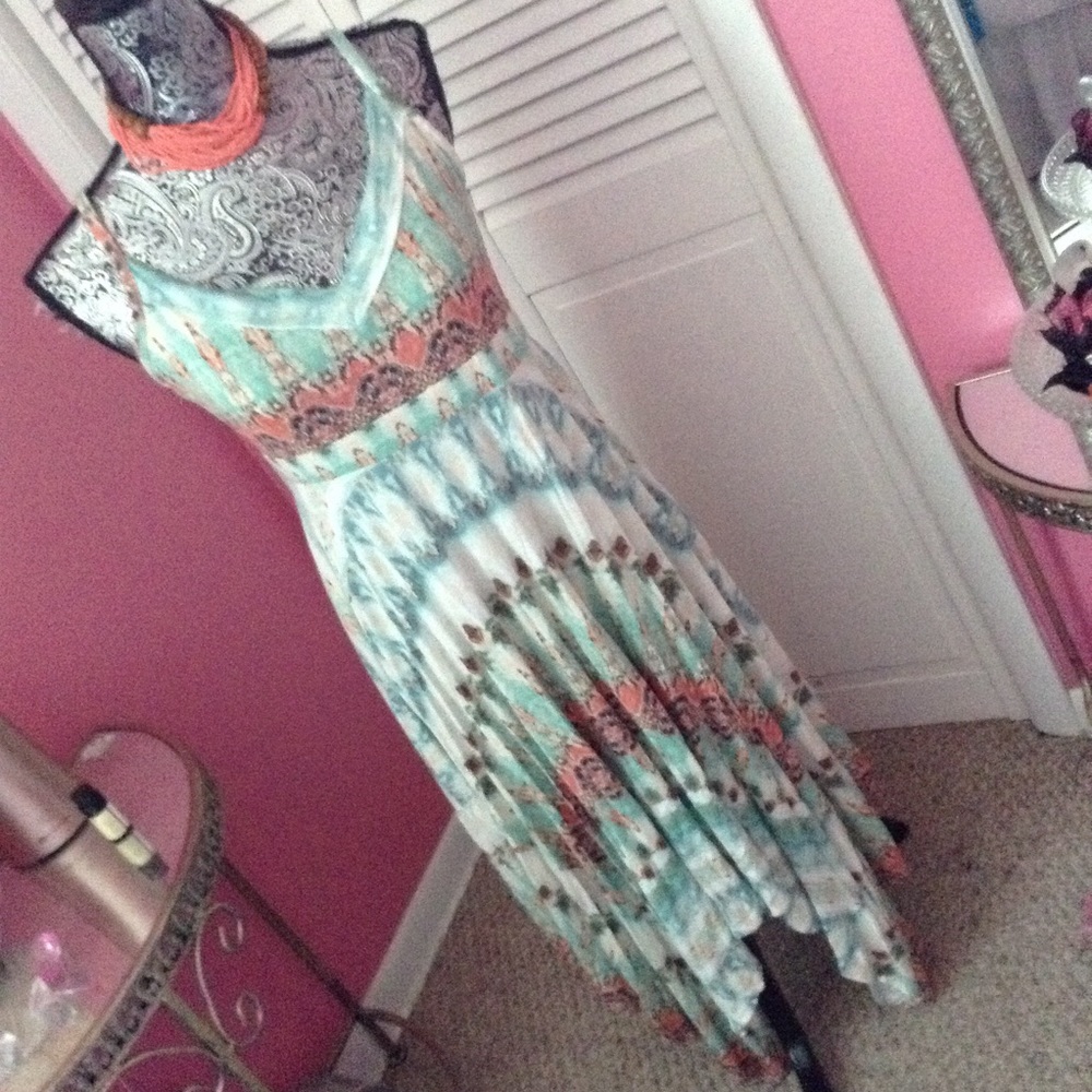 AMERICAN RAG BOHO HIGH LOW MIDI DRESS M